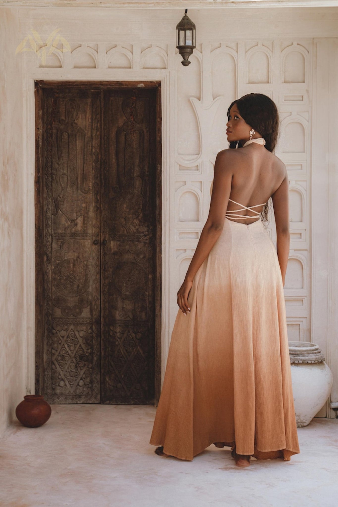Ombre Powder Ohra Harmonia Dress • Aphrodite Dress • Boho Greek Goddess Dress - AYA SW IDR