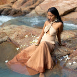 Ombre Powder Ohra Harmonia Dress • Aphrodite Dress • Boho Greek Goddess Dress - AYA SW IDR