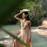Ombre Powder Ohra Harmonia Dress • Aphrodite Dress • Boho Greek Goddess Dress - AYA SW IDR