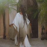 Ombre Sage Green Shawl • Organic Shawl with Handmade Tassels - AYA SW IDR