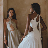 Ombre Sage Harmonia Dress • Bohemian Adjustable Back Dress • Sage Sexy Dress • Wedding Guest Dress • Fairy of the River Dress - AYA SW IDR
