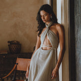 Ombre Sage Harmonia Dress • Bohemian Adjustable Back Dress • Sage Sexy Dress • Wedding Guest Dress • Fairy of the River Dress - AYA SW IDR