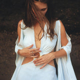 Ombré Sky Blue Organic Wedding Boho Dress for Women - AYA SW IDR