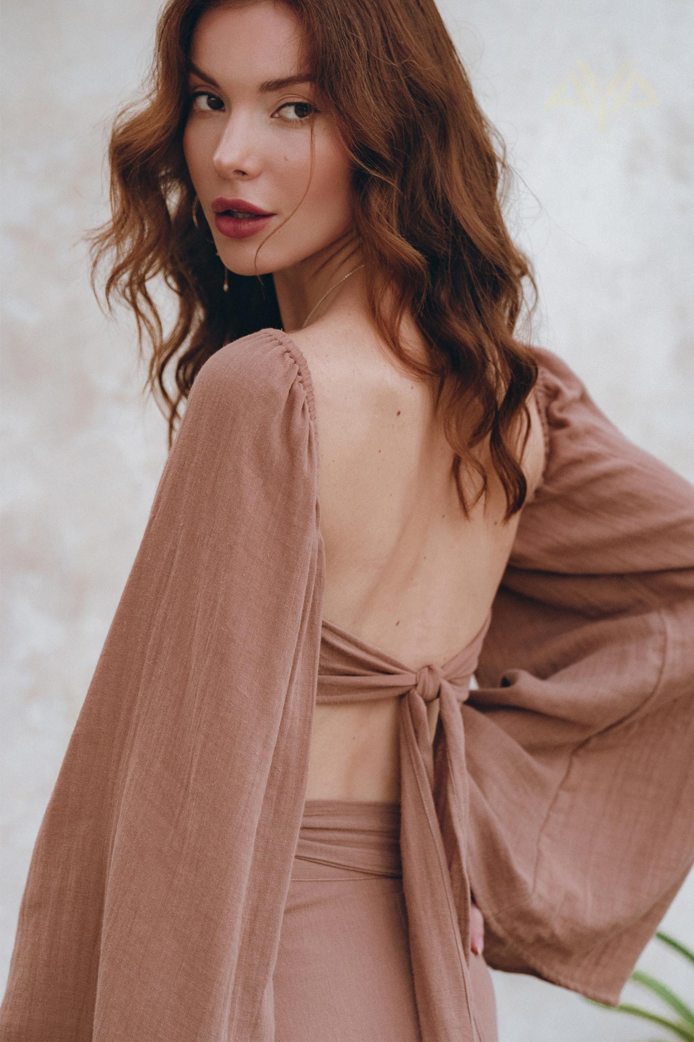 Open Belly Matching Top and Skirt • Latte Tank Top and Maxi Skirt - AYA SW IDR
