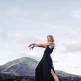 Organic Black Boho One Shoulder Dress • Black Wedding Dress - AYA SW IDR