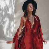 Organic Cotton Poncho • Tribal Kimono Cover Up • Boho Cardigan Women - AYA SW IDR