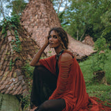 Organic Cotton Poncho • Tribal Kimono Cover Up • Boho Cardigan Women - AYA SW IDR