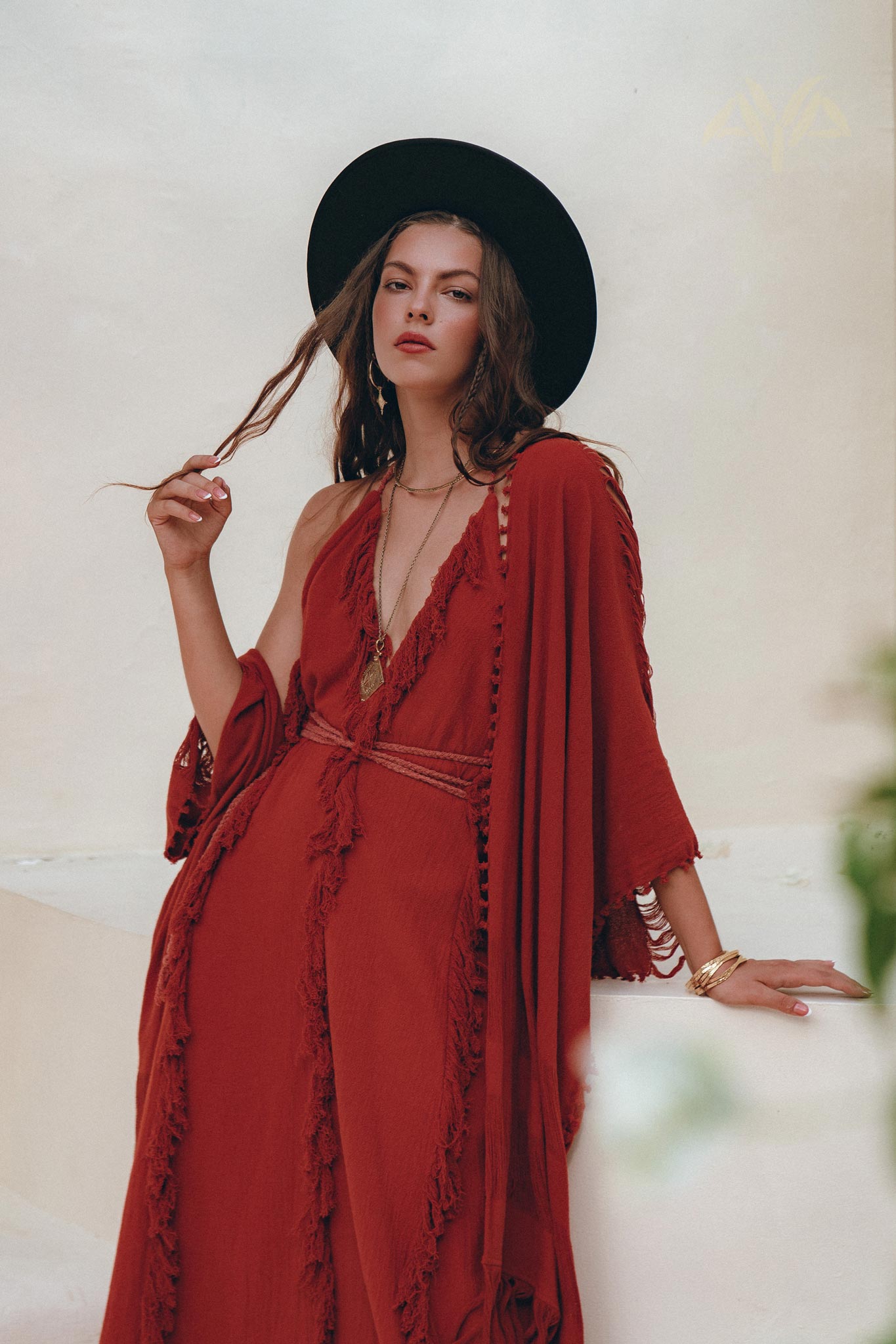 Organic Cotton Poncho • Tribal Kimono Cover Up • Boho Cardigan Women - AYA SW IDR