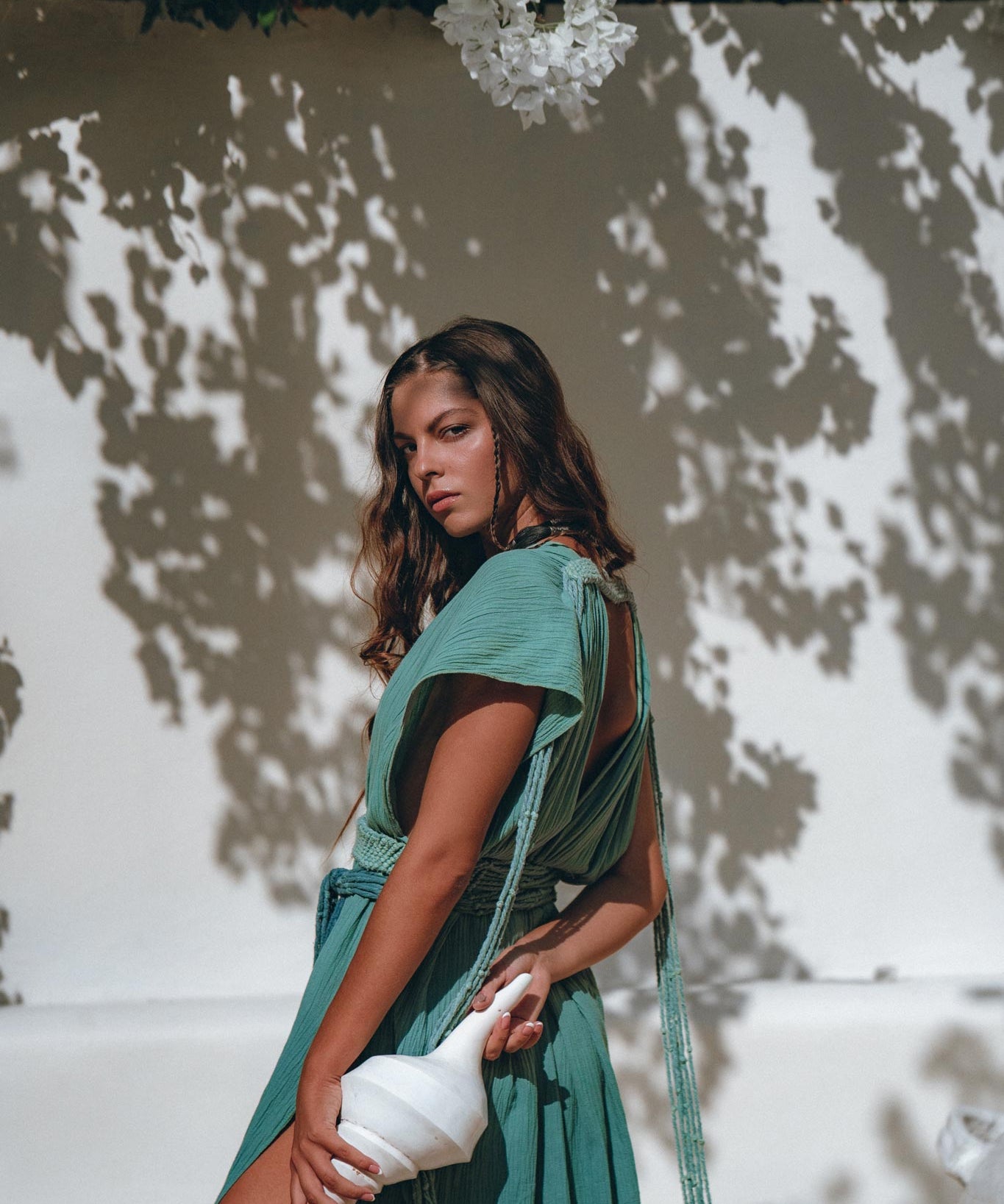 Organic Dress • Boho Wedding Dress • Botanically Dyed Turquoise Dress - AYA SW IDR