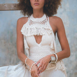 Organic Off - White Boho Top • Boho Empress Top • Crochet Tank Top Women - AYA SW IDR