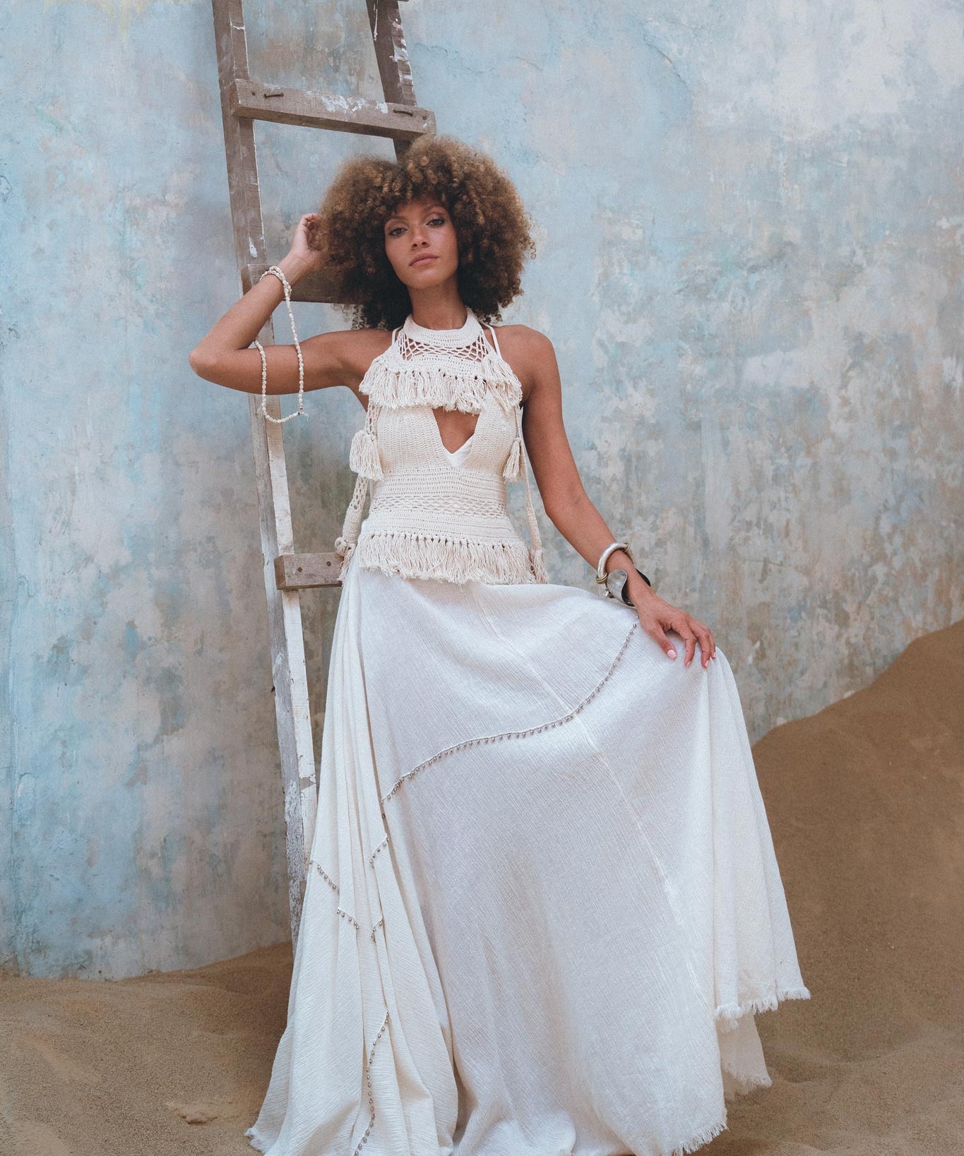 Organic Off - White Boho Top • Boho Empress Top • Crochet Tank Top Women - AYA SW IDR