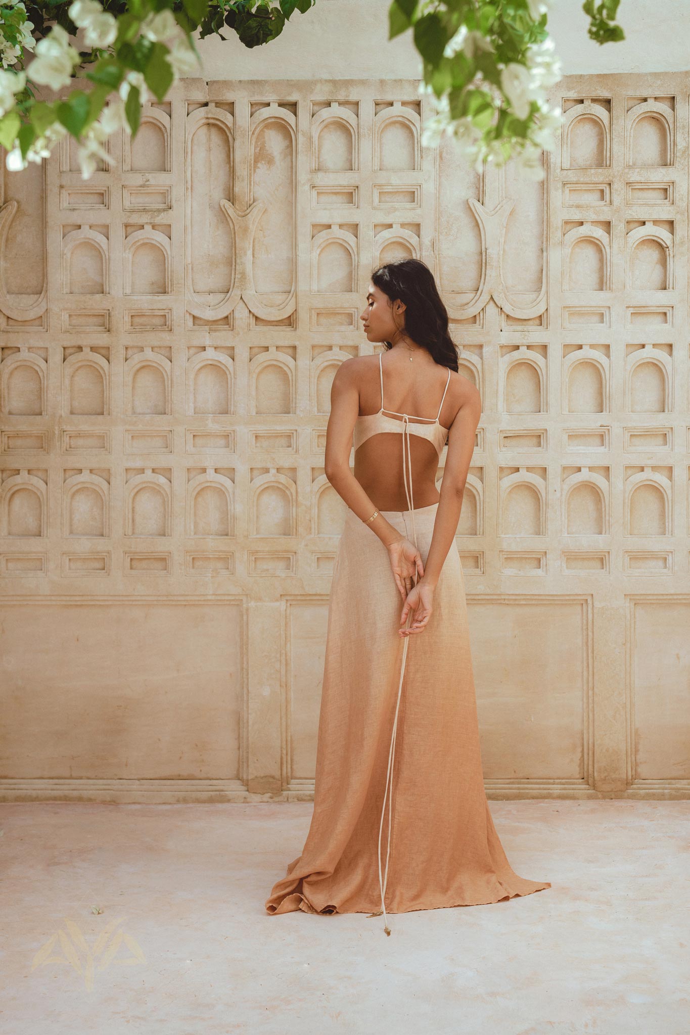 Bridesmaid Ring Dress in breathable organic linen, adaptable for best neck fitting. A bohemian sexy dress that's perfect for special occasions.