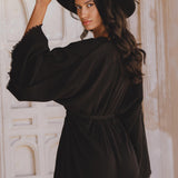 Oversized Hand Knotted Jumpsuit • Black Mini Elegant Jumpsuit • Asymmetrical Jumpsuit - AYA SW IDR