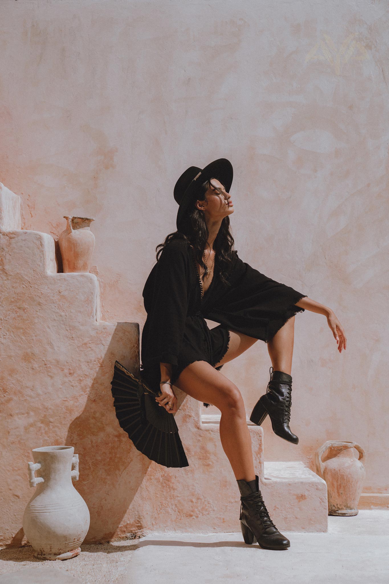 Oversized Hand Knotted Jumpsuit • Black Mini Elegant Jumpsuit • Asymmetrical Jumpsuit - AYA SW IDR