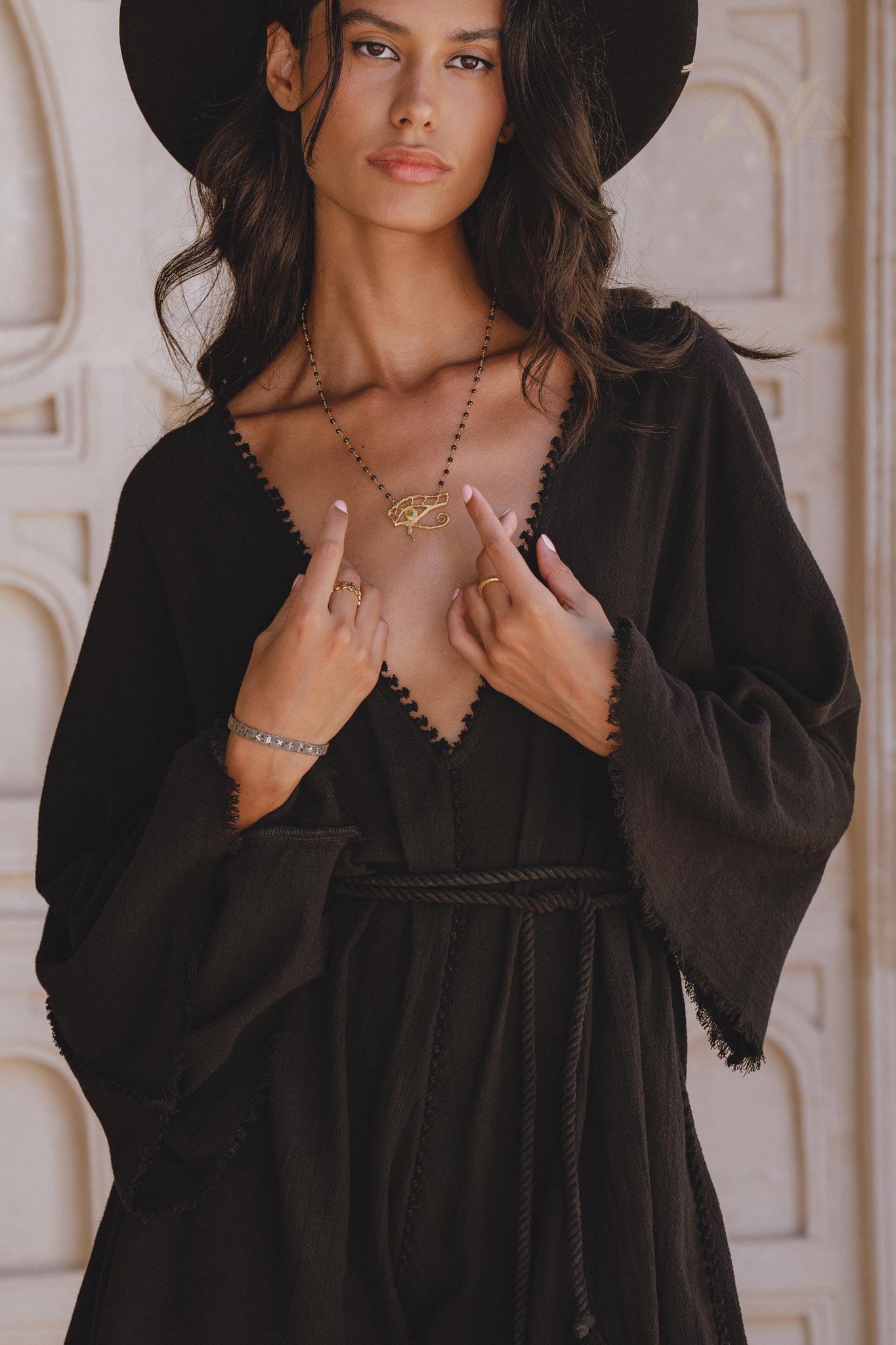 Oversized Hand Knotted Jumpsuit • Black Mini Elegant Jumpsuit • Asymmetrical Jumpsuit - AYA SW IDR