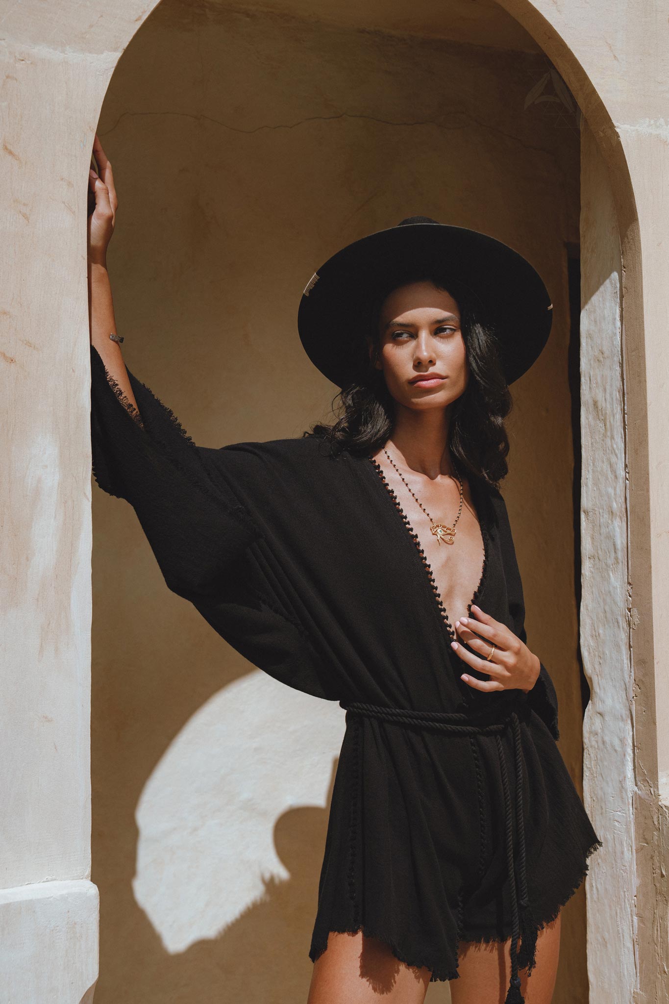 Oversized Hand Knotted Jumpsuit • Black Mini Elegant Jumpsuit • Asymmetrical Jumpsuit - AYA SW IDR