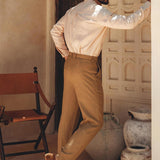 Pale Pink Linen Classic Minimalist Shirt for Men - AYA SW IDR