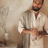 Pale Pink Linen Shirt for Men with Handmade Braids - AYA SW IDR