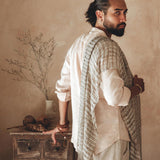 Pale Pink Linen Shirt for Men with Handmade Braids - AYA SW IDR