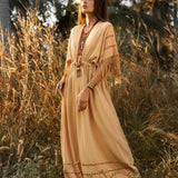 Pale Yellow Boho Dress • Plus Size Dress for Women • Kaftan Maxi Dress - AYA SW IDR