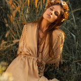 Pale Yellow Boho Dress • Plus Size Dress for Women • Kaftan Maxi Dress - AYA SW IDR