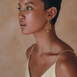 Peace Silk Boho Dress • Mini Cocktail Dress • Evening Gold Silk Dress - AYA SW IDR