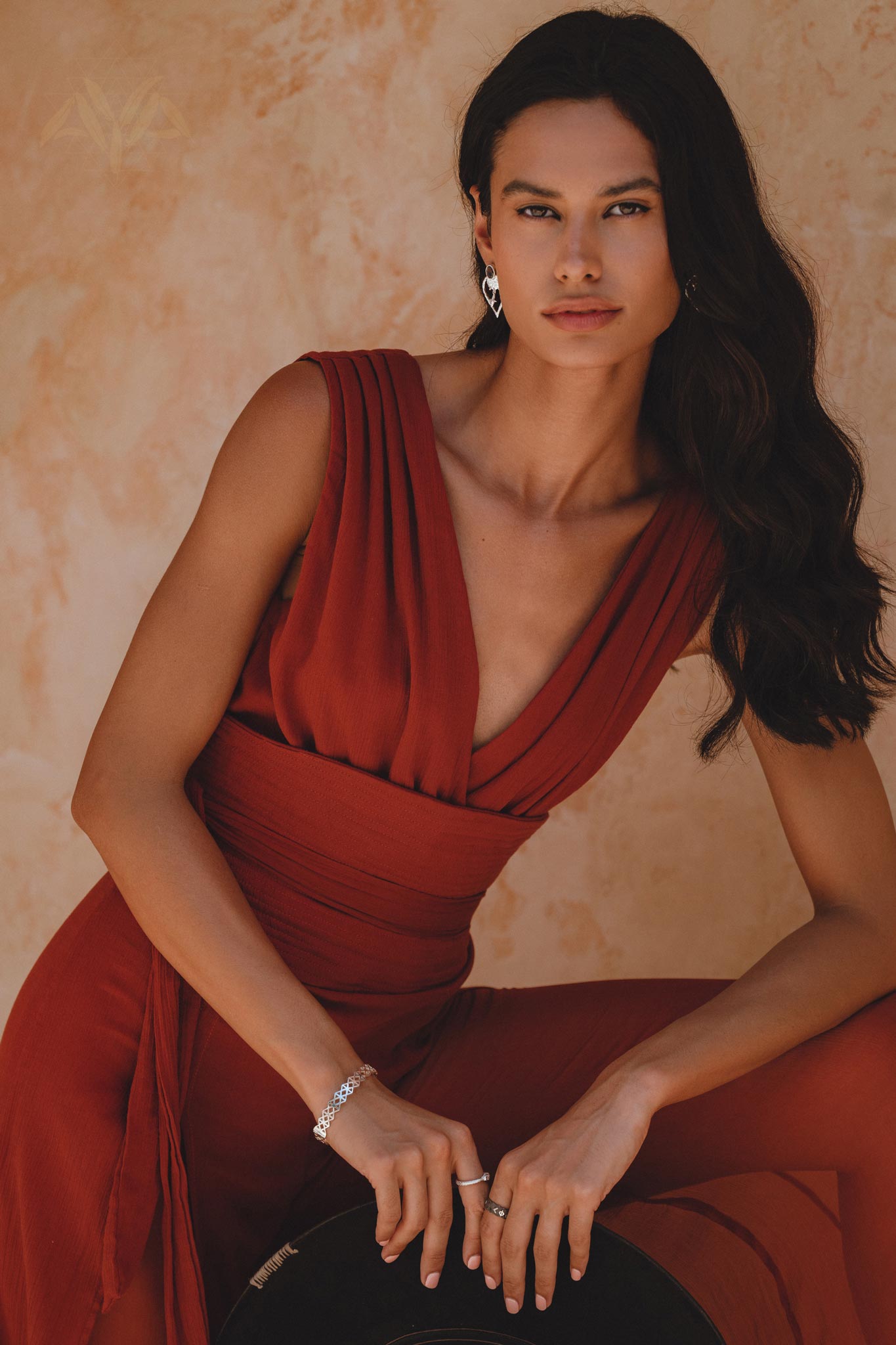 Peace Silk & Cotton Red Rose Jumpsuit • Backless Evening Overall Romper - AYA SW IDR