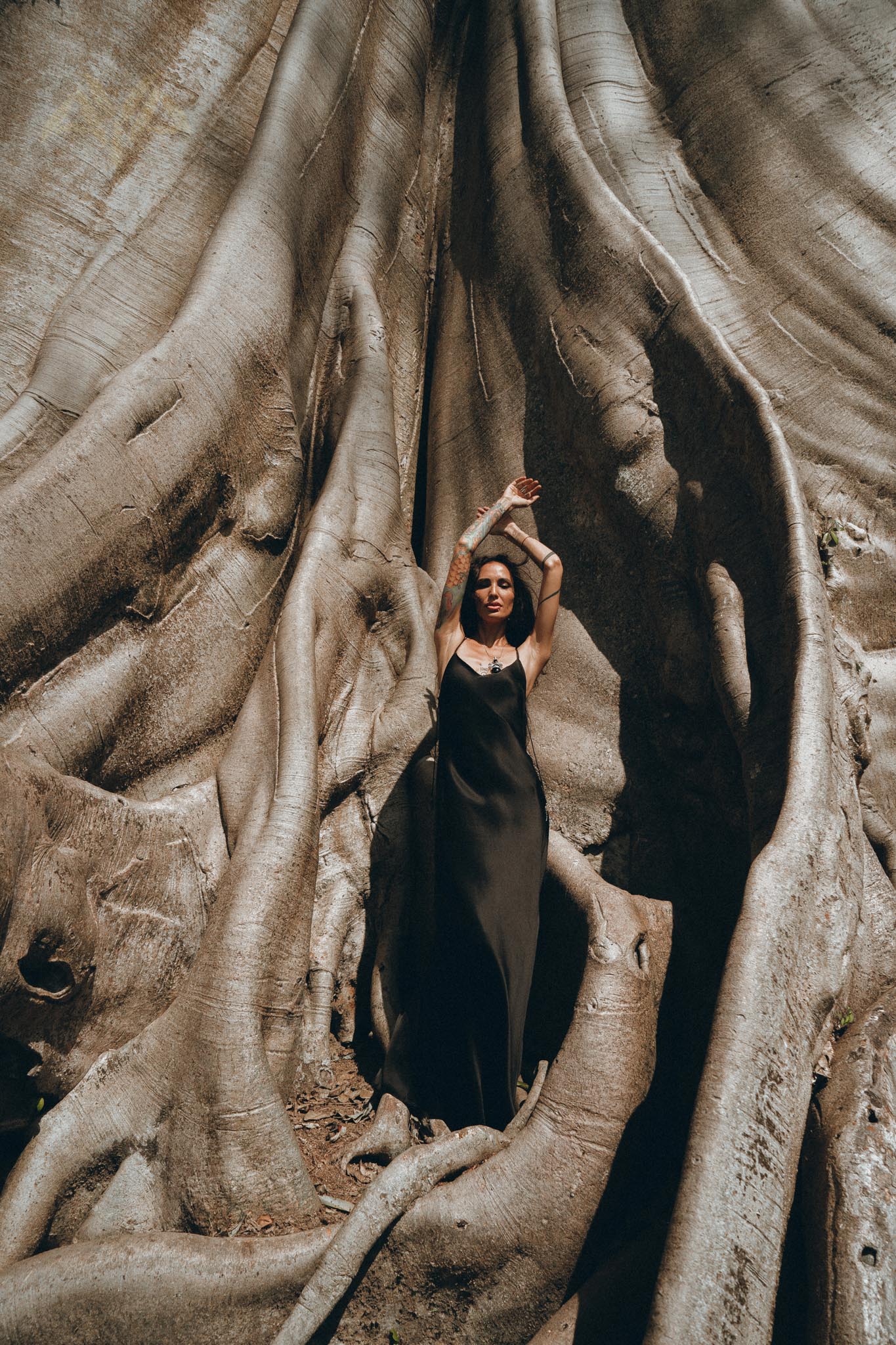 Peace Silk Slip Dress • Natural Silk Dress Women • Black Long Maxi Dress - AYA SW IDR