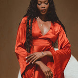 Soft Organic Peace Silk Maxi Dress - Ideal for Bridesmaids and Wedding Guests, with superb flow.