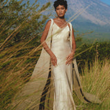 Pearl White Silk Simple Wedding Dress • Peace Silk Boho Dress Women - AYA SW IDR