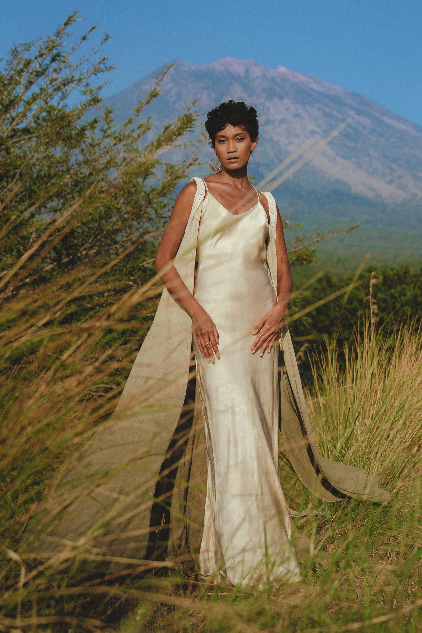 Pearl White Silk Simple Wedding Dress • Peace Silk Boho Dress Women - AYA SW IDR