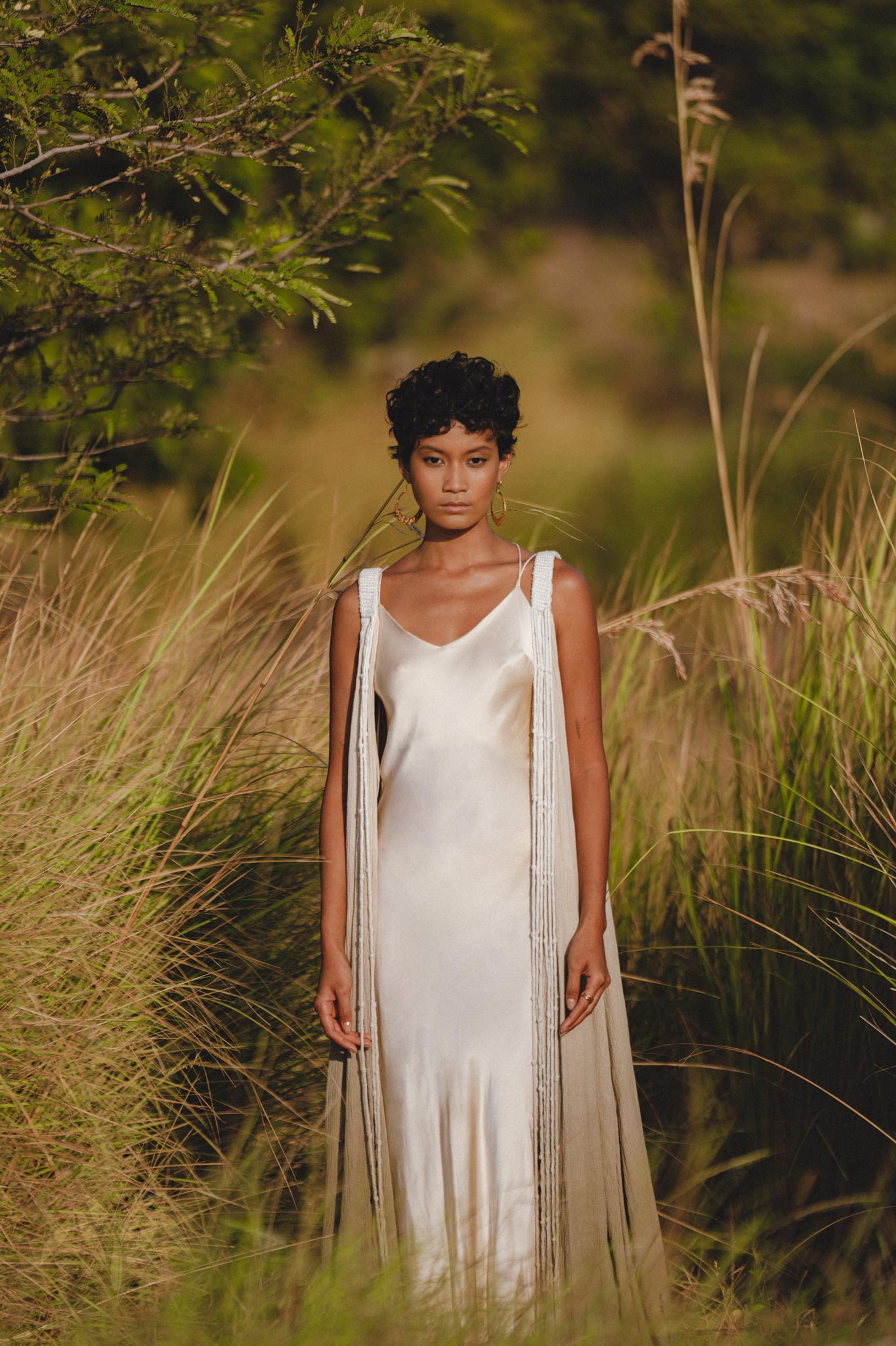 Pearl White Silk Simple Wedding Dress • Peace Silk Boho Dress Women - AYA SW IDR
