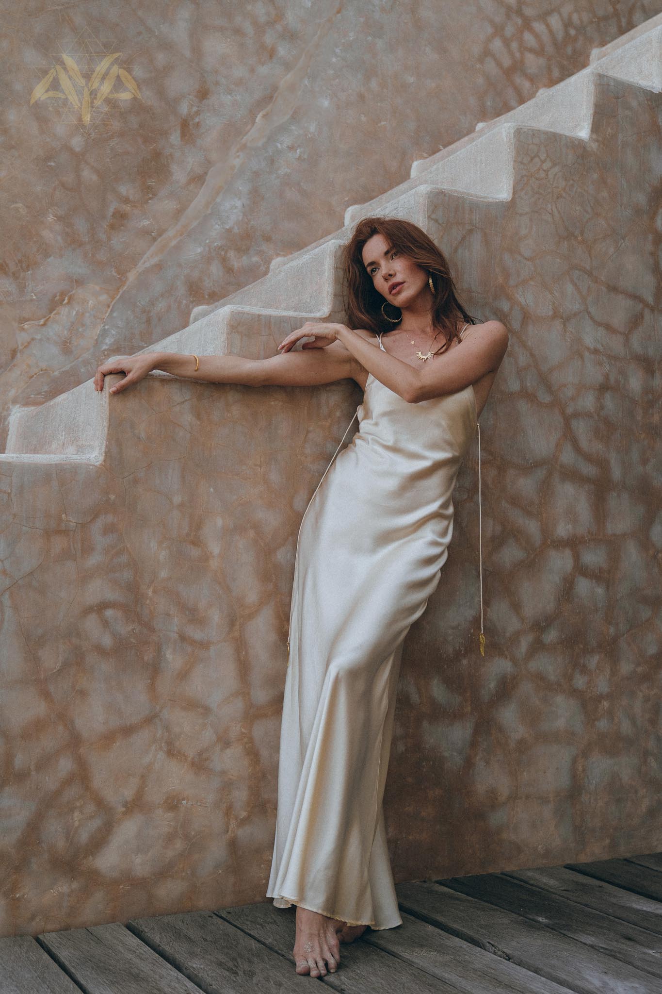 Pearl White Silk Simple Wedding Dress • Peace Silk Boho Dress Women - AYA SW IDR
