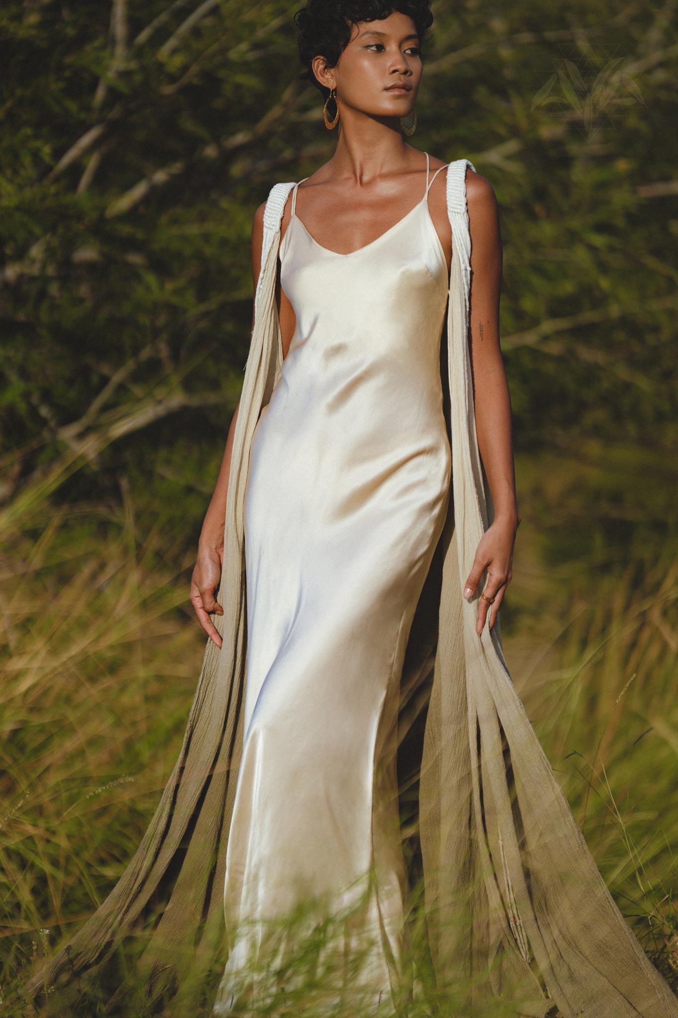 Pearl White Silk Simple Wedding Dress • Peace Silk Boho Dress Women - AYA SW IDR