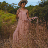 Pink Aurora Greek Goddess Dress • Boho Macrame Dress • Boho Sustainable Dress - AYA SW IDR