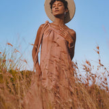 Pink Aurora Greek Goddess Dress • Boho Macrame Dress • Boho Sustainable Dress - AYA SW IDR