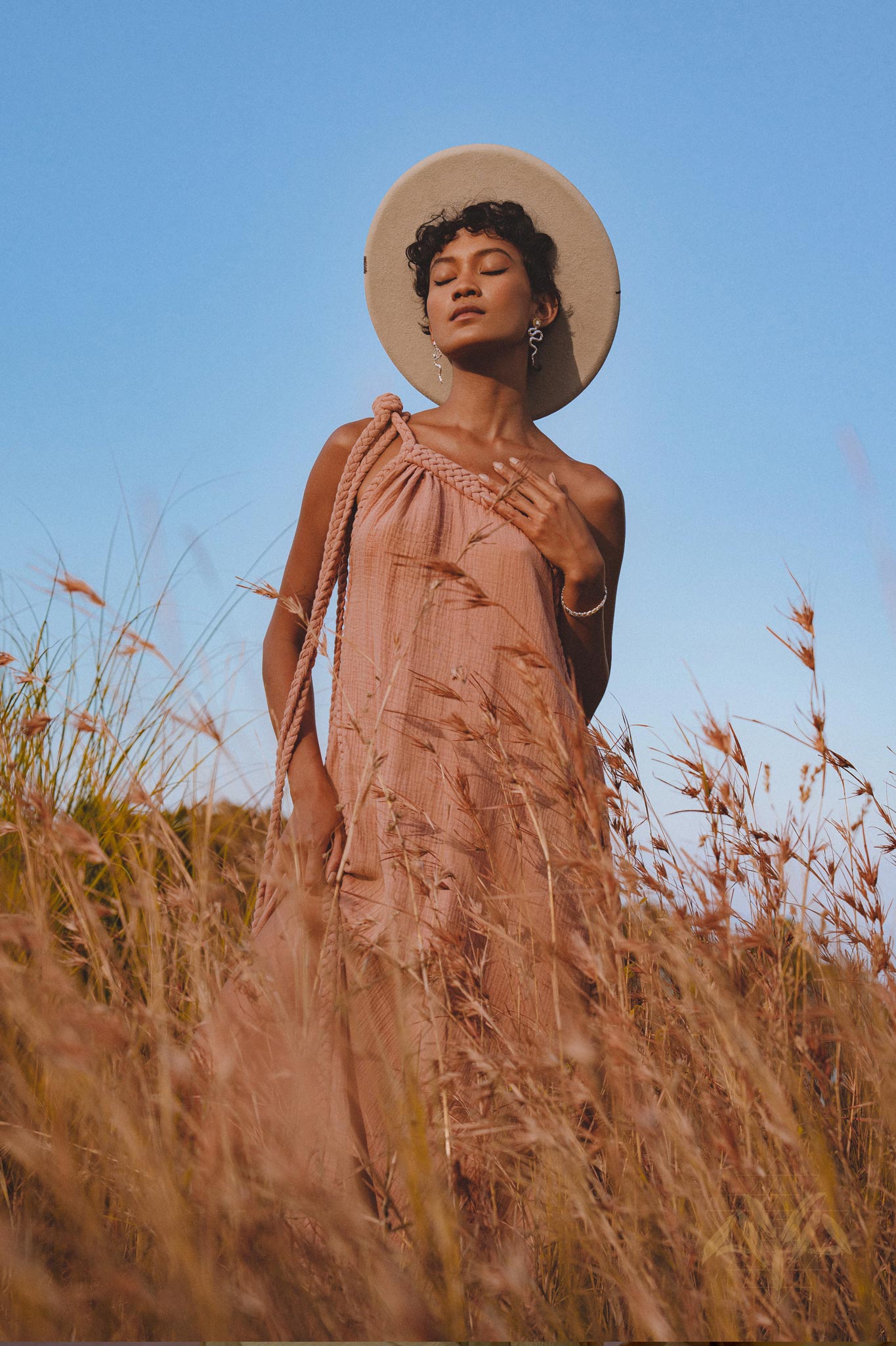 Pink Aurora Greek Goddess Dress • Boho Macrame Dress • Boho Sustainable Dress - AYA SW IDR