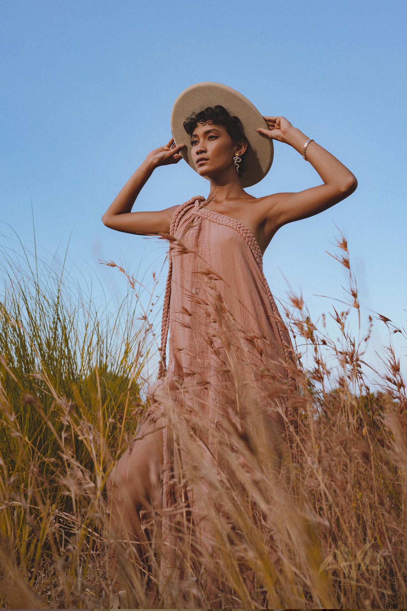 Pink Aurora Greek Goddess Dress • Boho Macrame Dress • Boho Sustainable Dress - AYA SW IDR