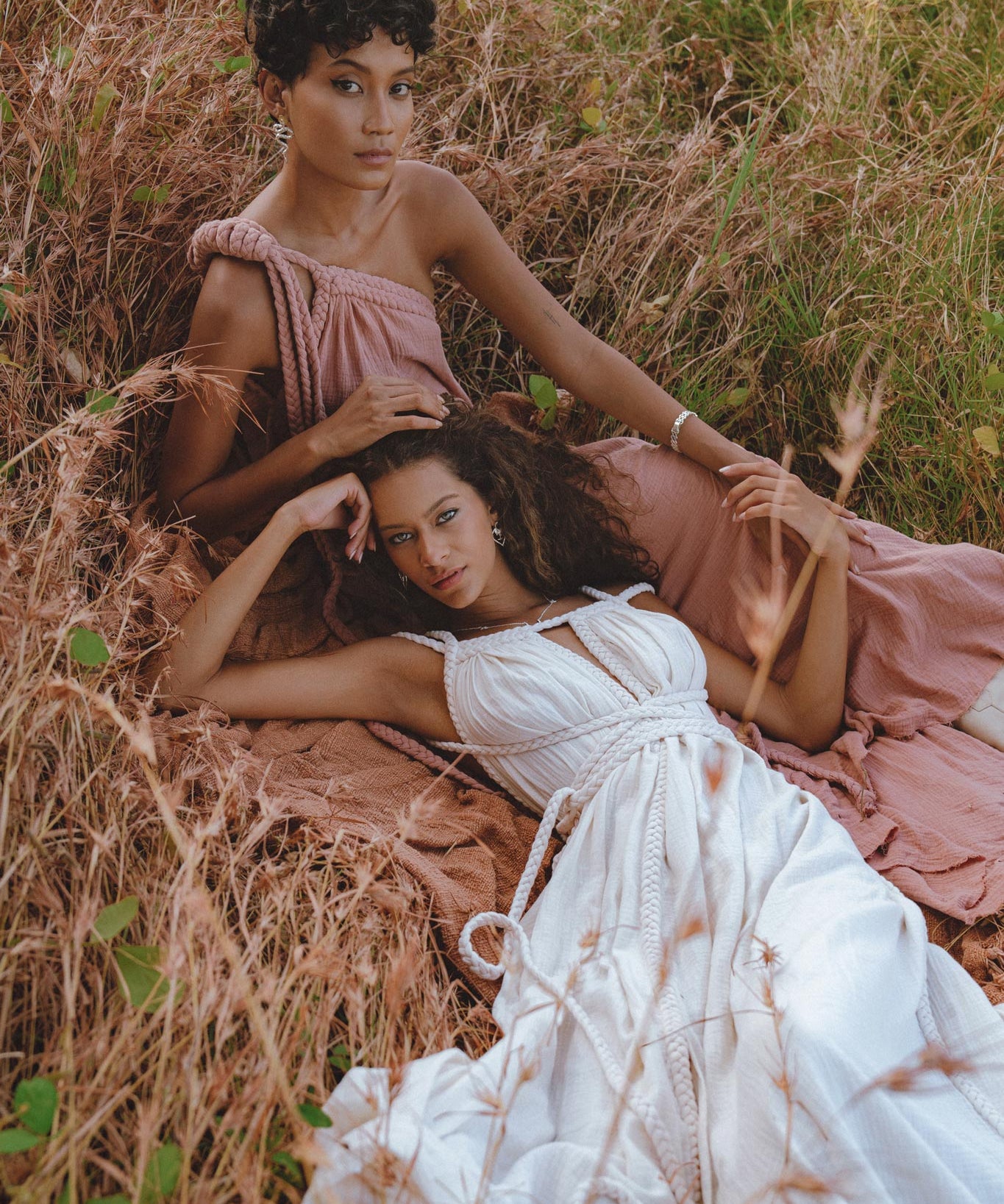 Pink Aurora Greek Goddess Dress • Boho Macrame Dress • Boho Sustainable Dress - AYA SW IDR