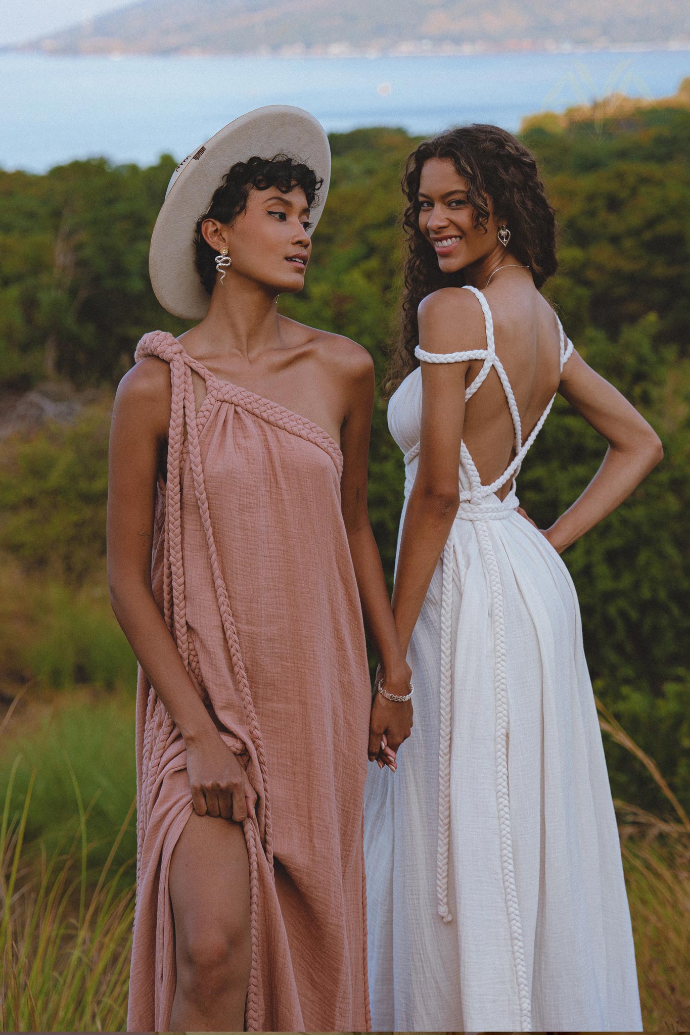 Pink Aurora Greek Goddess Dress • Boho Macrame Dress • Boho Sustainable Dress - AYA SW IDR