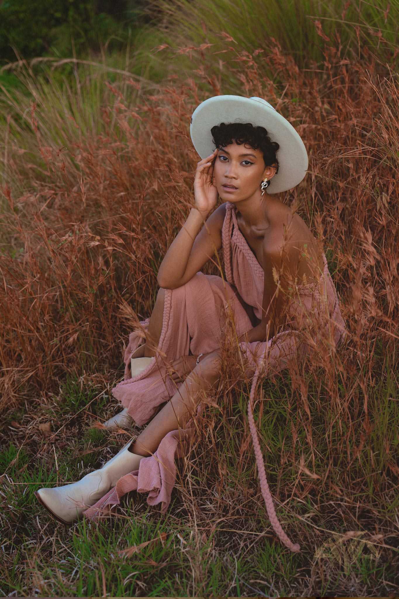 Pink Aurora Greek Goddess Dress • Boho Macrame Dress • Boho Sustainable Dress - AYA SW IDR