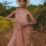 Pink Aurora Greek Goddess Dress • Boho Macrame Dress • Boho Sustainable Dress - AYA SW IDR