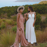 Pink Aurora Greek Goddess Dress • Boho Macrame Dress • Boho Sustainable Dress - AYA SW IDR