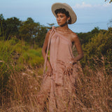 Pink Aurora Greek Goddess Dress • Boho Macrame Dress • Boho Sustainable Dress - AYA SW IDR