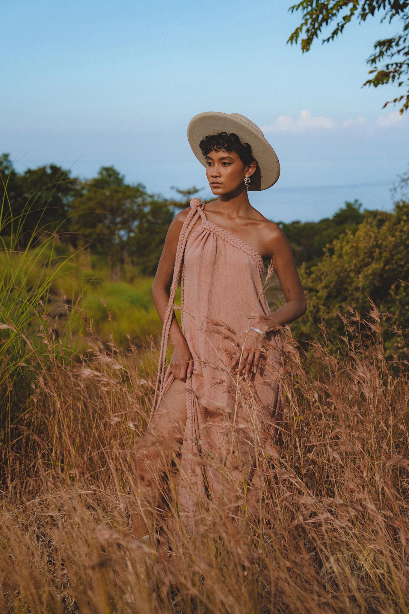 Pink Aurora Greek Goddess Dress • Boho Macrame Dress • Boho Sustainable Dress - AYA SW IDR