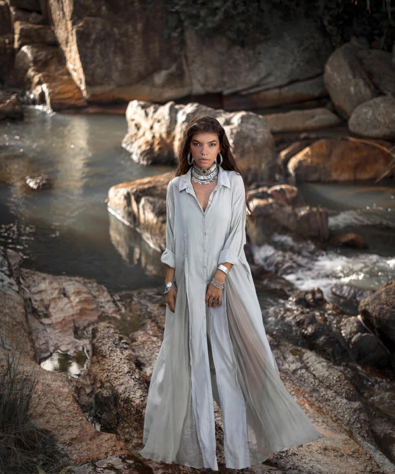 Powder Blue Kannika Shirt Dress • Multiway Button Down Dress • Wrap Cover Up Dress - AYA SW IDR