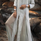 Powder Blue Kannika Shirt Dress • Multiway Button Down Dress • Wrap Cover Up Dress - AYA SW IDR