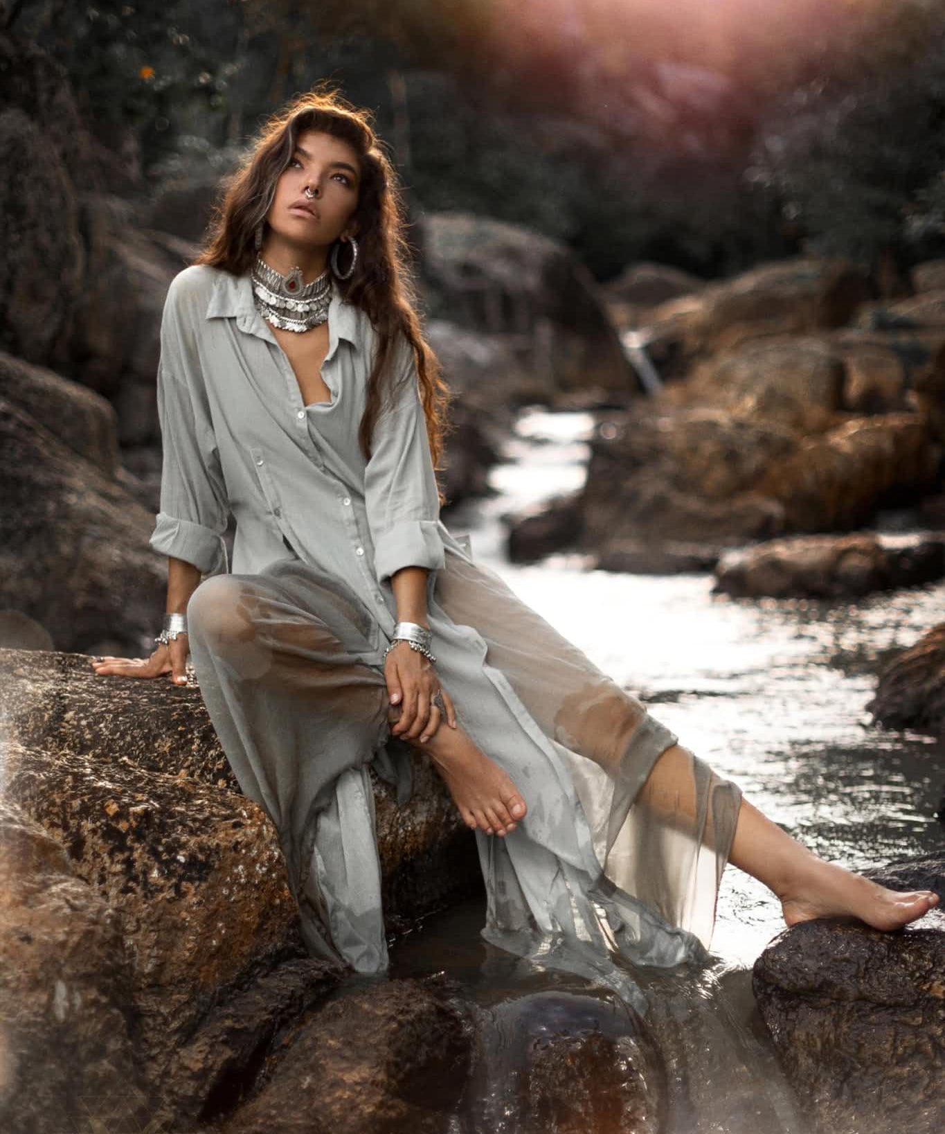 Powder Blue Kannika Shirt Dress • Multiway Button Down Dress • Wrap Cover Up Dress - AYA SW IDR