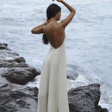 Powder Blue Padma Dress • Handloomed Laces Dress • Minimalist Goddess Dress - AYA SW IDR