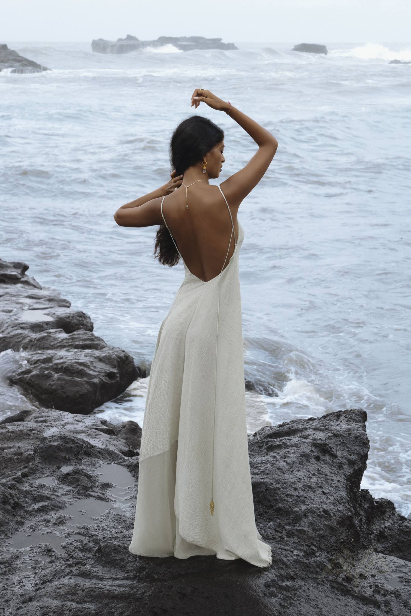 Powder Blue Padma Dress • Handloomed Laces Dress • Minimalist Goddess Dress - AYA SW IDR